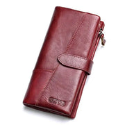 GZCZ Genuine Leather Women Wallet Purse Female Luxury Cow Leather Business Women's Handbag Genuine Leather Pouch - Memoriex 