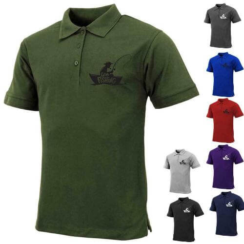 Mens "Gone Fishing" Polo Shirt-0