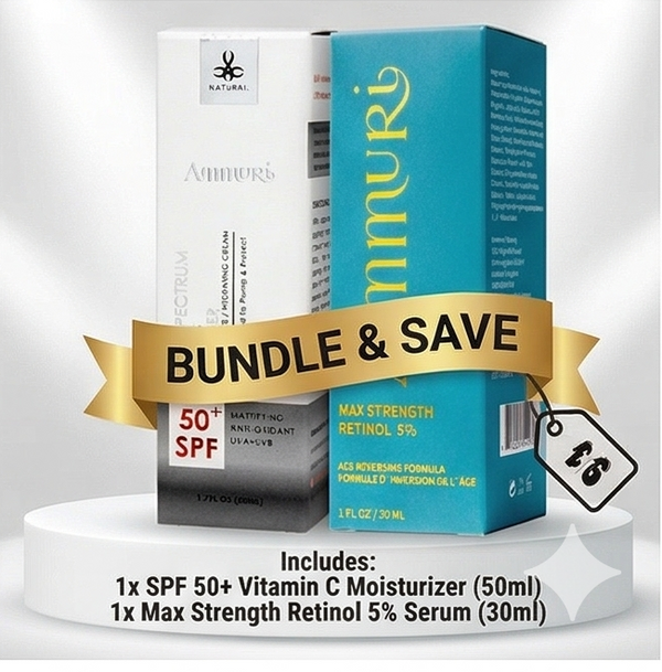 Retinol 5% Serum & SPF 50 Cream Set for Anti-Ageing Day & Night Skincare Routine | Ammuri-0