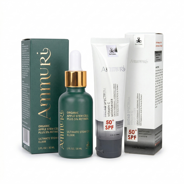 Vitamin C & Retinol Serum with SPF 50 Cream for Brightening Skincare Routine | Ammuri-0