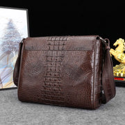 Genuine Crocodile Leather Postal Messenger Bag-4