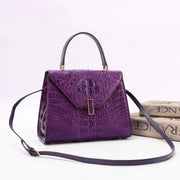 Genuine Crocodile Skin Bone Leather Top Handle Bags-1
