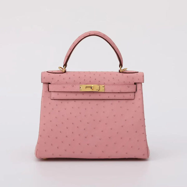 Genuine Ostrich Skin Leather Flap Tote  Bags-0