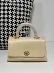 Genuine Python Skin Leather Top Handle Cross Body Bags-1