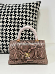 Genuine Python Skin Leather Top Handle Cross Body Bags-12