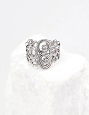 Geometric Circle Zircon Ring-2