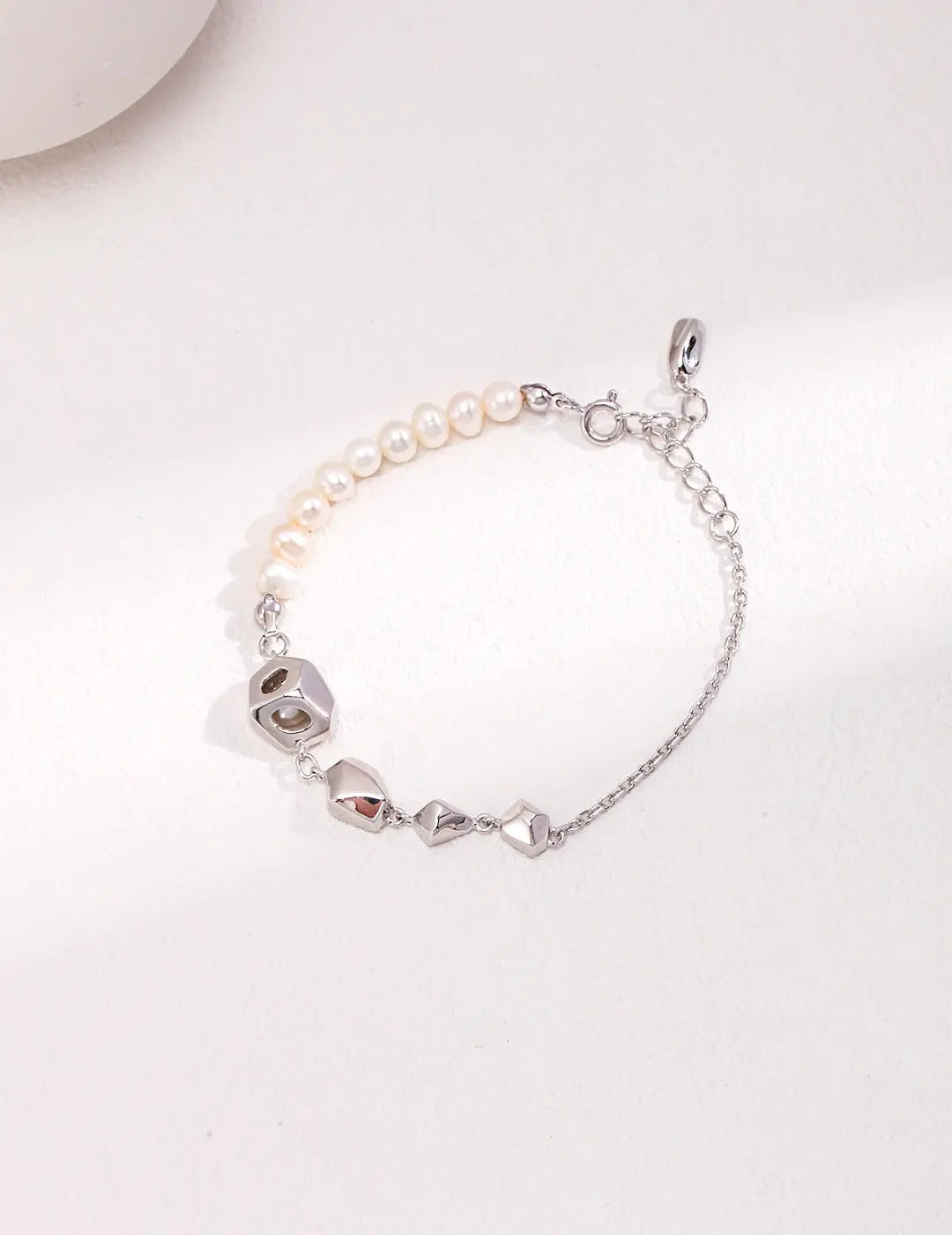 Geometric Freshwater Pearl Bracelet-0