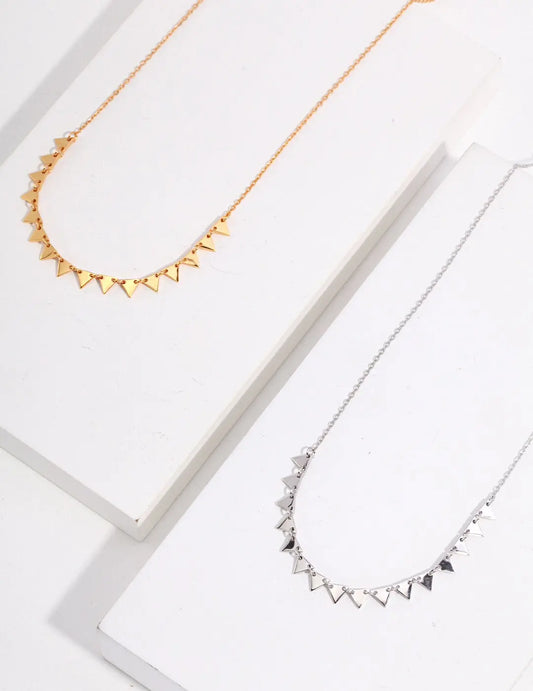 Geometric Triangle Chocker Necklace-0