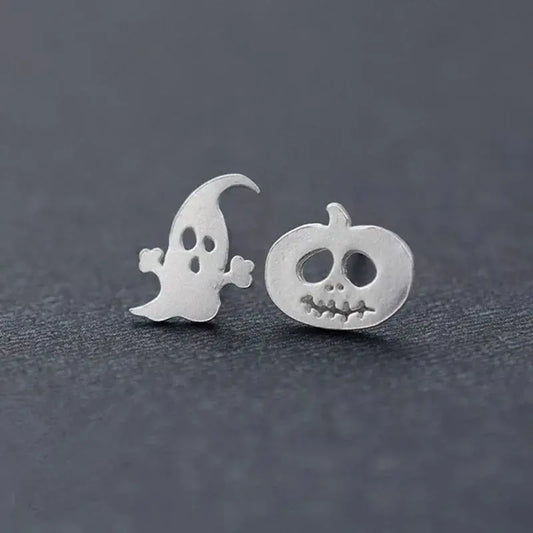 Ghost and Pumpkin Stud Earrings - Memoriex