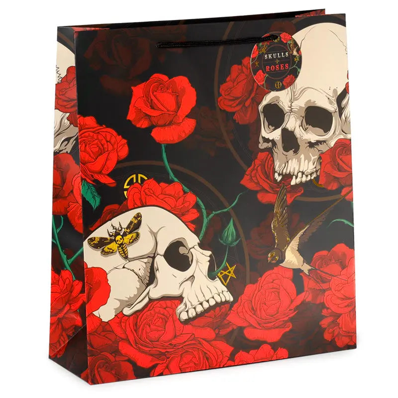 Gift Bag (Extra Large) - Skulls and Roses Red Roses GBAG90X-0