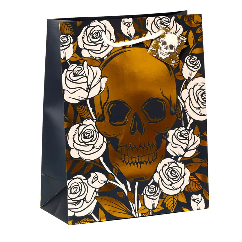 Gift Bag (Large) - Metallic Skulls and Roses GBAG53A-0