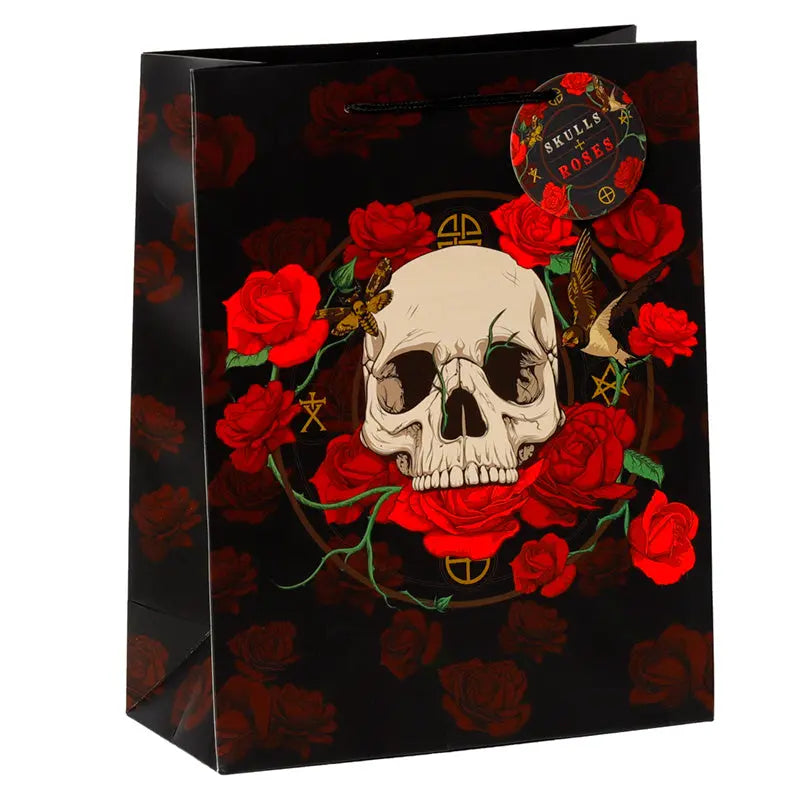 Gift Bag (Large) - Skulls and Roses Red Roses GBAG90A-0