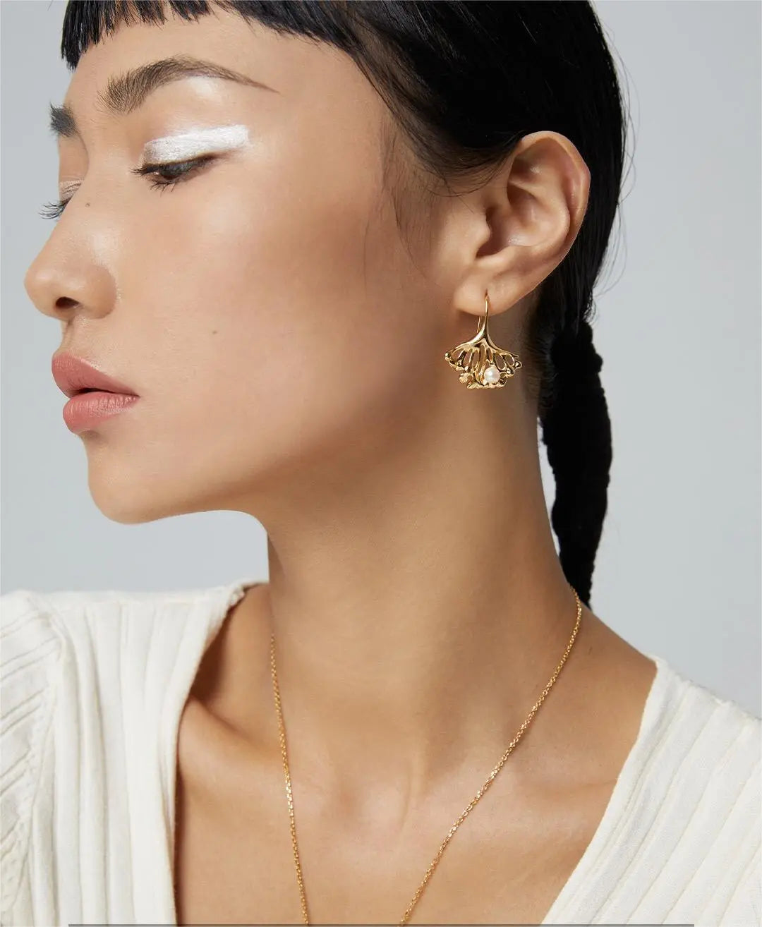 Ginkgo Leaf Pearl Earrings - Memoriex