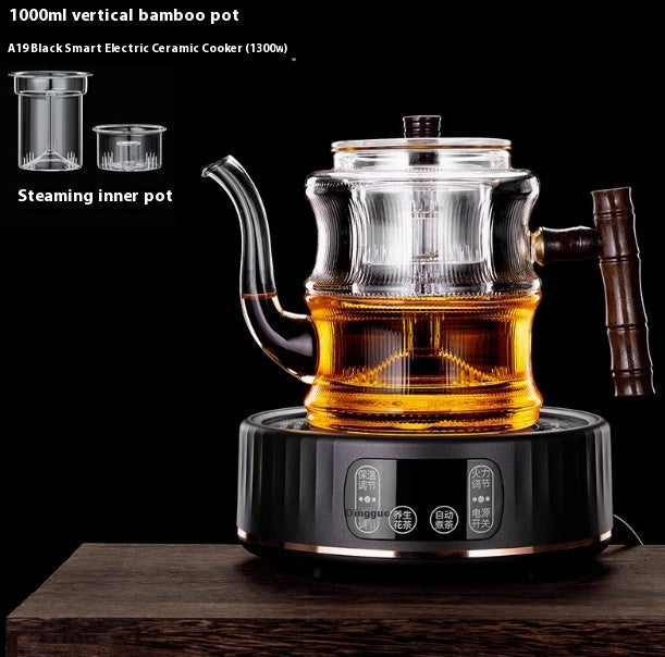Glass Teapot High Temperature And Thickening Kettle Automatic Tea Steamer Home Kettle Electric Pottery Stove Bamboo Pot - Memoriex 