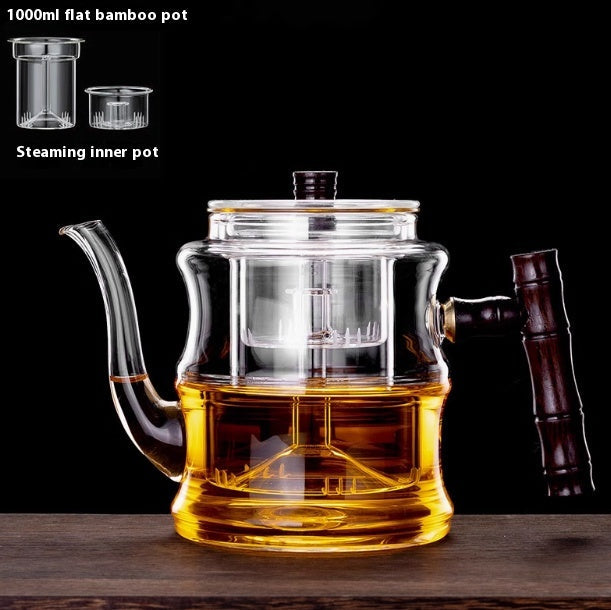 Glass Teapot High Temperature And Thickening Kettle Automatic Tea Steamer Home Kettle Electric Pottery Stove Bamboo Pot - Memoriex 