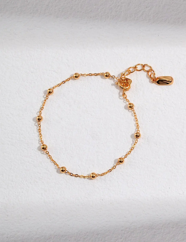 Gold Bead Chain Bracelet-0