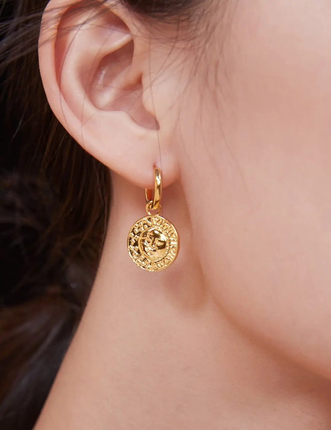 Gold Coin Earrings-2