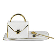 Gold-Painted Coffee Cup And Saucer Set Creative Bag Shape Snack Ceramic Saucer Mug - Memoriex 