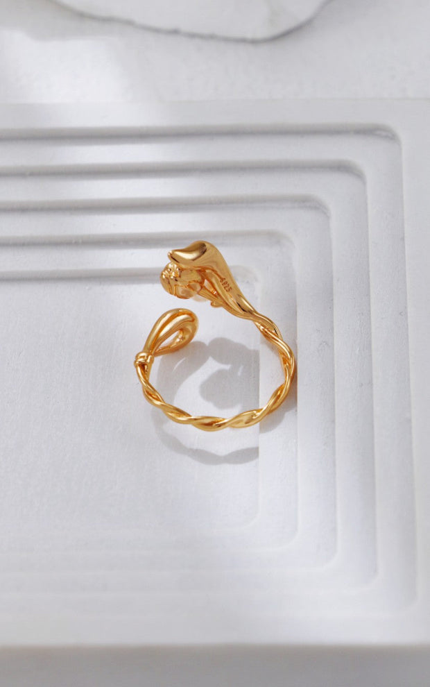 Golden Tulip Pearl Ring - Memoriex 