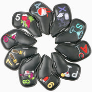 Golf Iron Rod Sleeve Ball Arm Cap Wine Glass Pattern High-end Pu Rod Head Protective Cover - Memoriex 