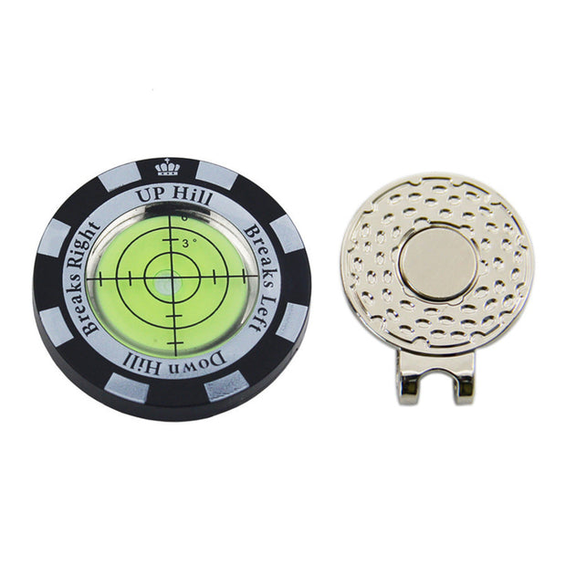 Golf Level Hat Clip Measurement With Position Mark Green Level - Memoriex 