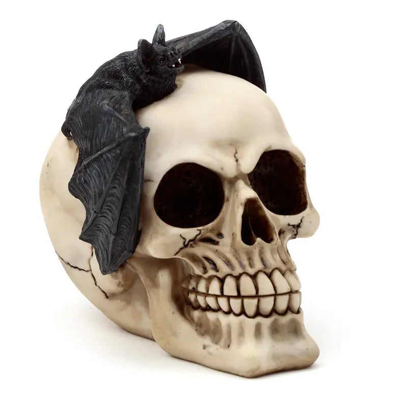 Gothic Skull Decoration - Skull Head with Bat SK377-0