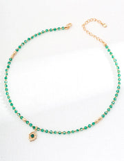 Green Agate Chalcedony Necklace-0