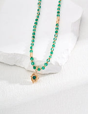 Green Agate Chalcedony Necklace-1