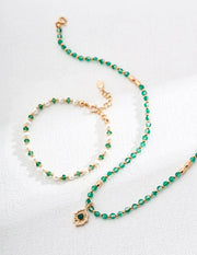 Green Agate Chalcedony Necklace-2
