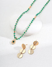 Green Agate Chalcedony Necklace-3