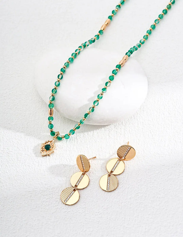 Green Agate Chalcedony Necklace-3