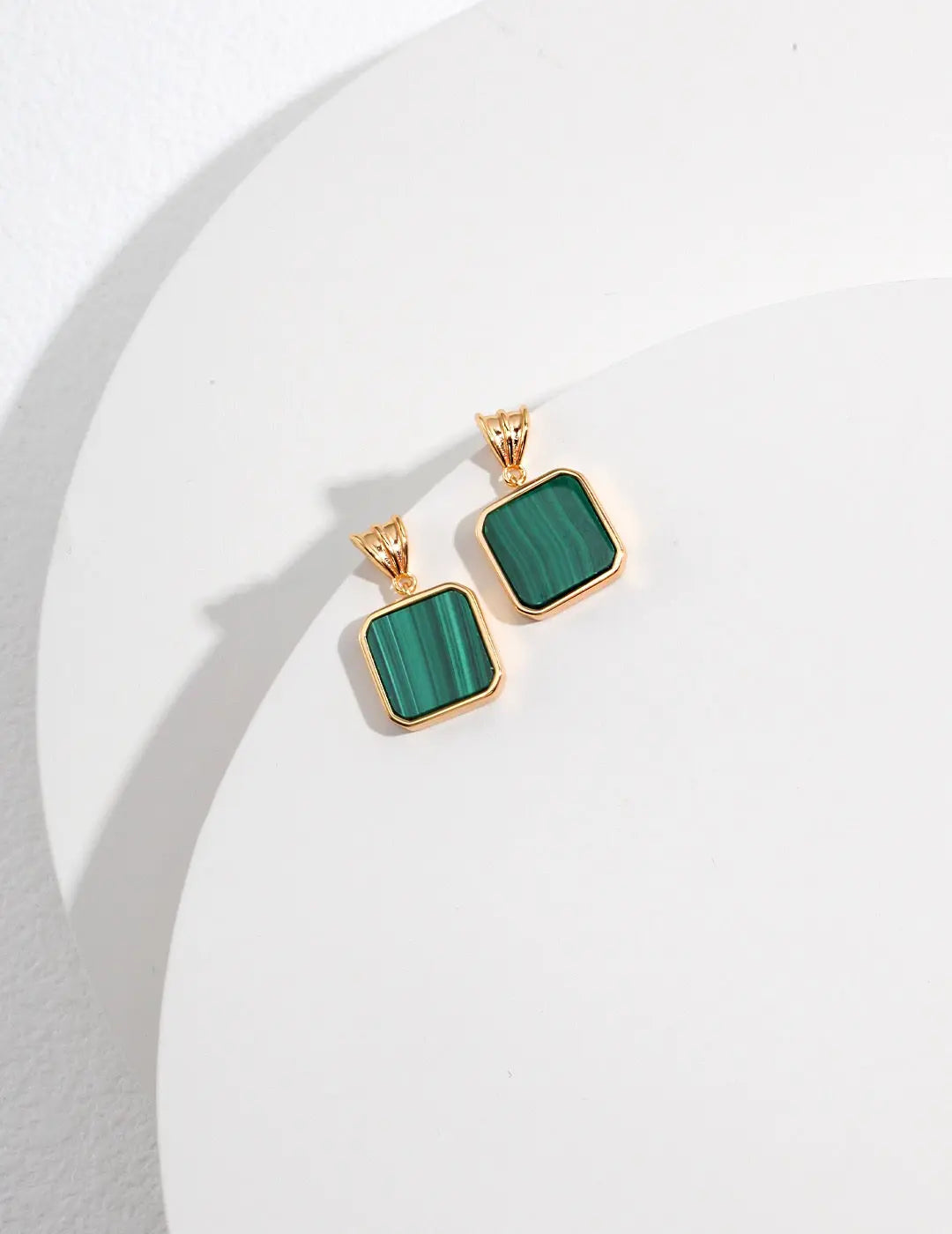 Green Malachite Dangle Earrings - Memoriex