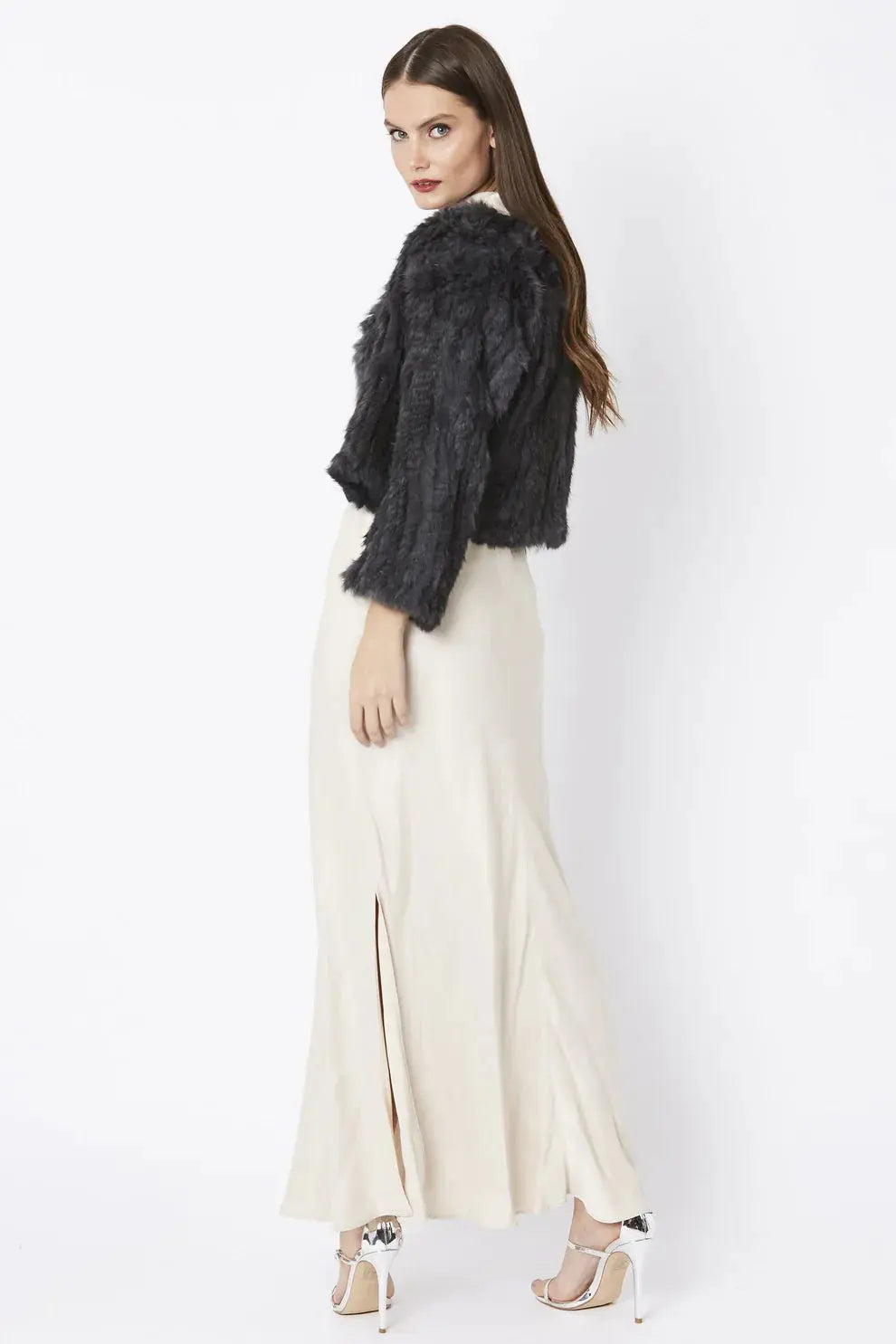 Grey Coney Fur Jacket-2