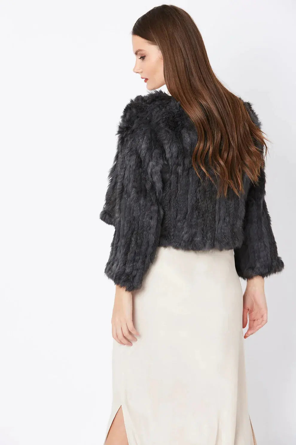 Grey Coney Fur Jacket-3