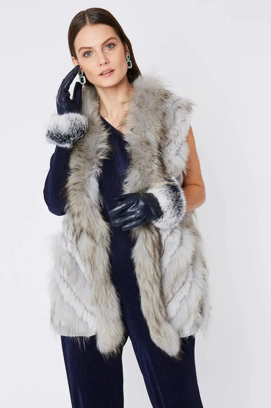 Grey Fox And Coney Fur Gilet-0