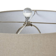 Grey Shadows Table Lamp With Linen Shade - Memoriex 