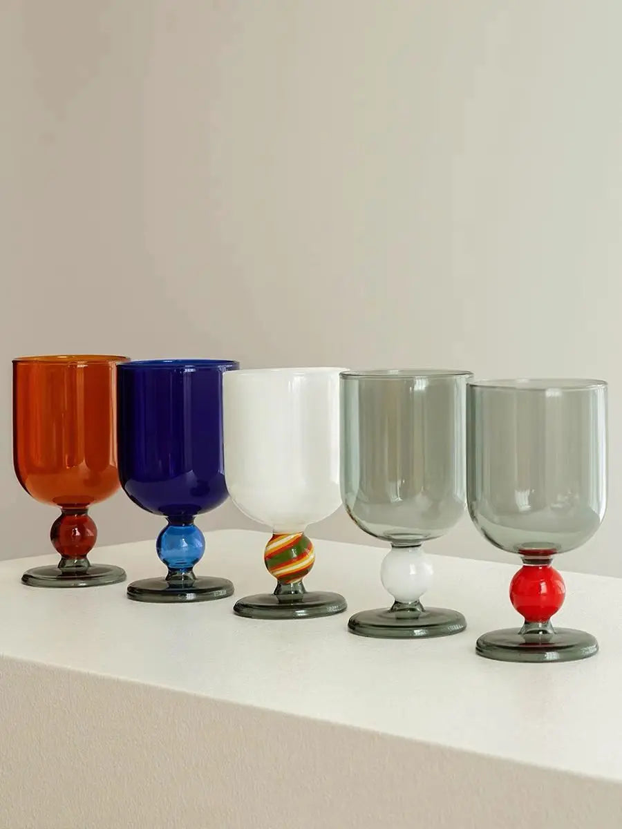 Gumballs Wine Glass - Eclectic Whimsical Coloured Cocktail Glasses-1