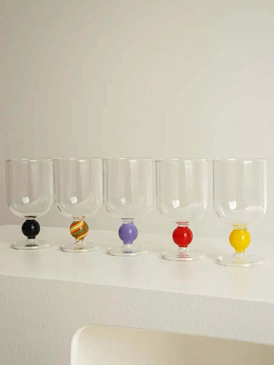 Gumballs Wine Glass - Eclectic Whimsical Coloured Cocktail Glasses-2