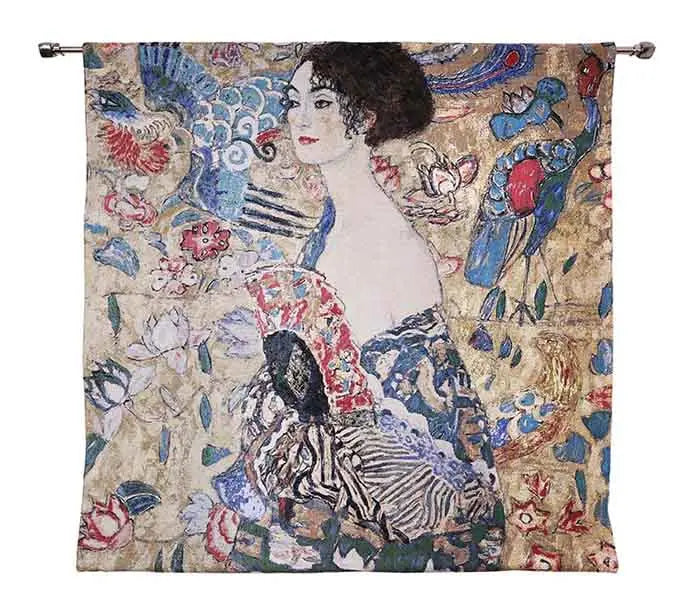 Gustav Klimt Lady with Fan - Wall Hanging in 2 sizes-0