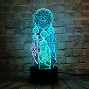 H Valentine Wind Chimes Table Lamp Switch Dream Catcher 3D Touch Night Light Bedroom Party Desk Decor Lamp Girls xmas - Memoriex 
