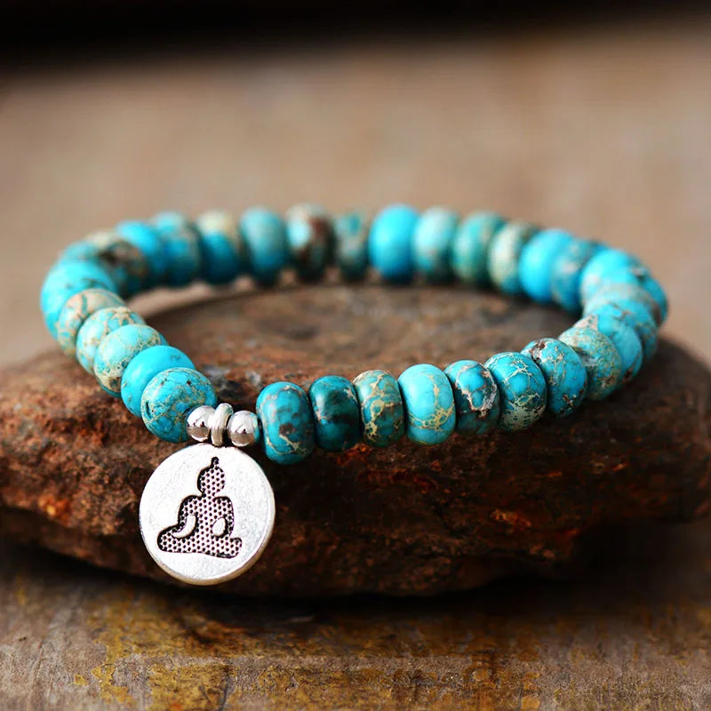 Imperial Jasper Turquoise Buddha Bracelet-2