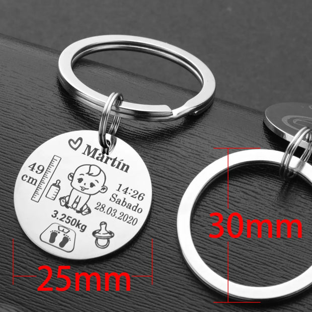 Personalised Baby Birth Keyring | New Parents Gift | Unique Keepsake | Memoriex - Memoriex