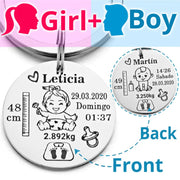 Personalised Baby Birth Keyring | New Parents Gift | Unique Keepsake | Memoriex - Memoriex