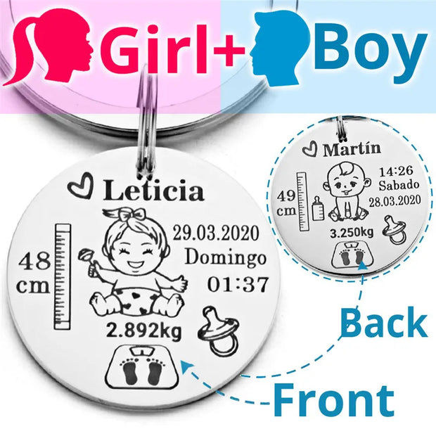 Personalised Baby Birth Keyring | New Parents Gift | Unique Keepsake | Memoriex - Memoriex
