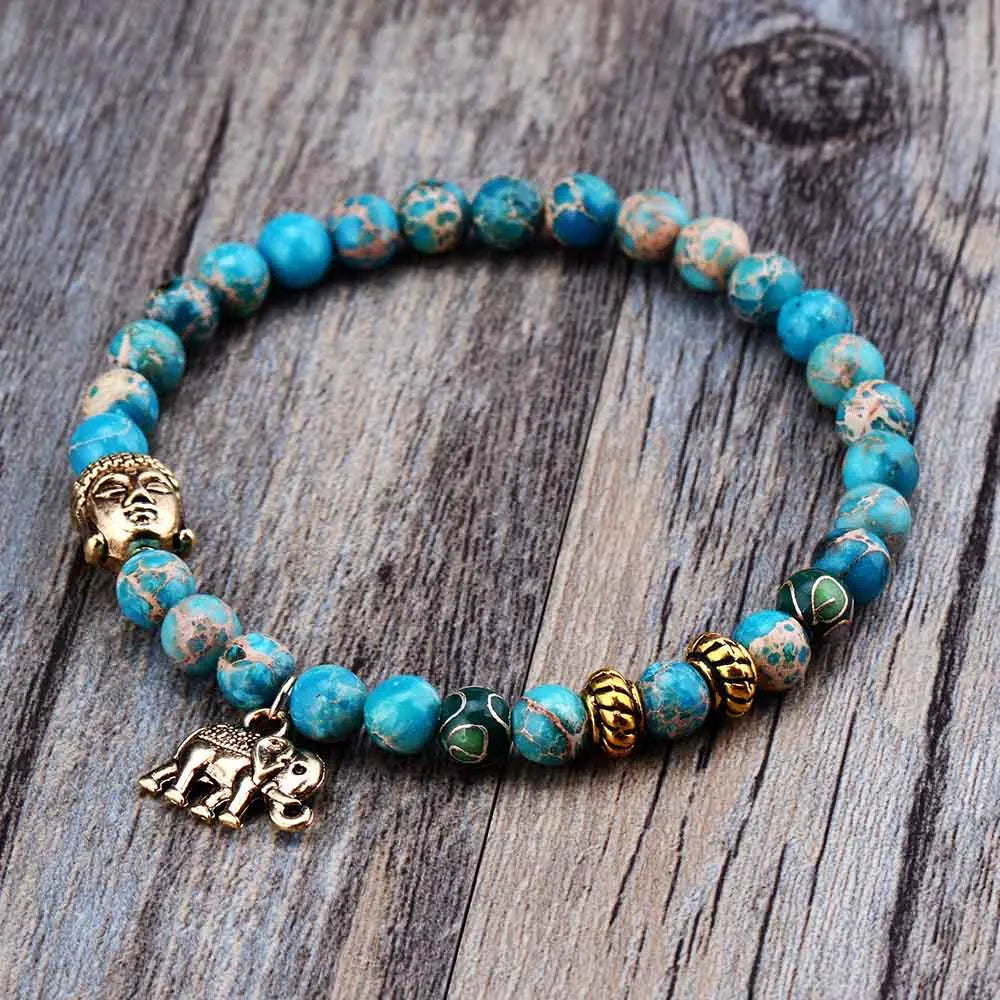 Elephant & Buddha Meditation Charm Bracelet-0