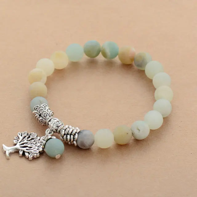 Tree of Life Amazonite Charm Bracelet-4