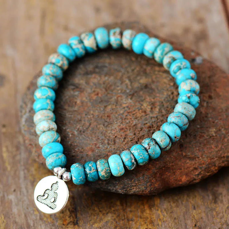 Imperial Jasper Turquoise Buddha Bracelet-0