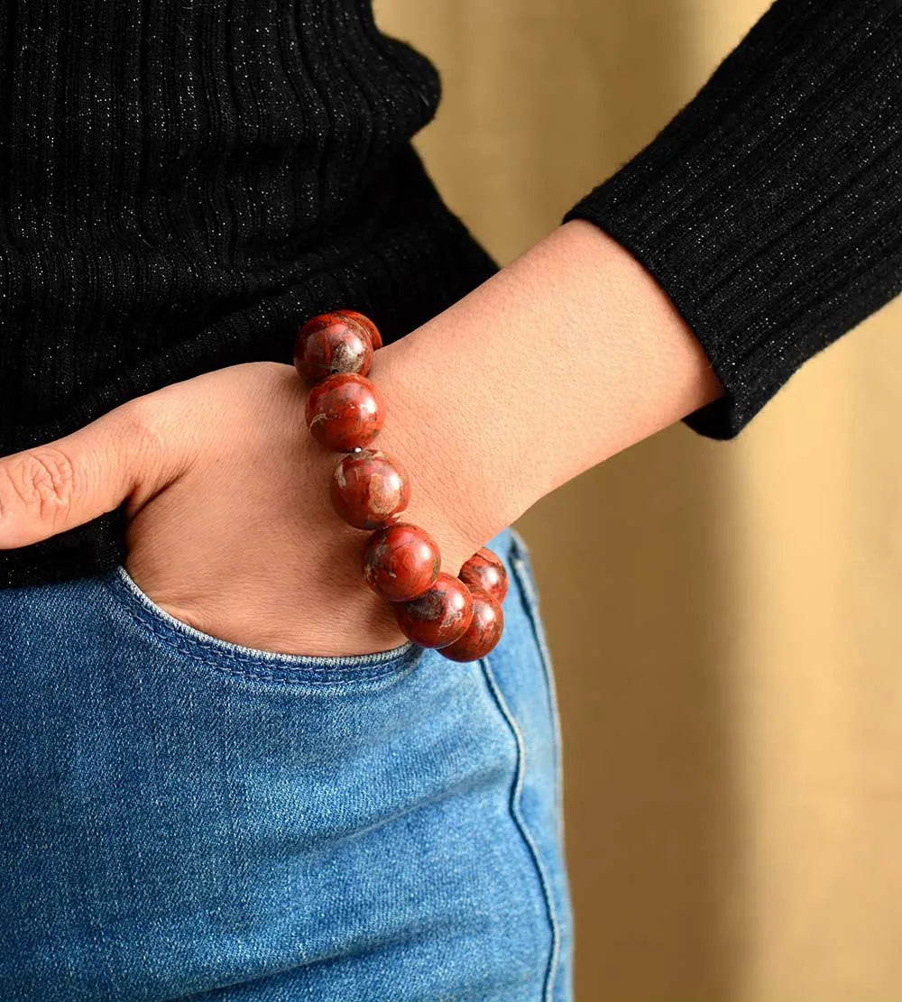 Red Jasper Beaded Bracelet-1