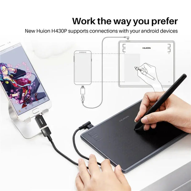 H430P Graphics Drawing Digital Tablets Signature Pen Tablet OSU Game Tablet with Battery-Free Stylus Pen with  Gift - Memoriex 
