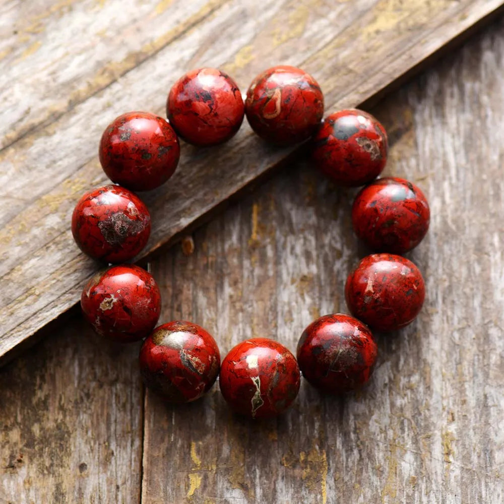 Red Jasper Beaded Bracelet-0